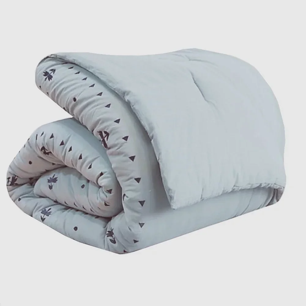 new KING Wild Sage Alana COMFORTER SET - Light Blue Embroidered Geo pattern